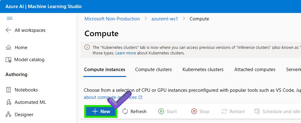 create a compute instance