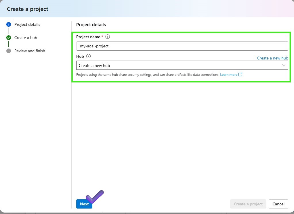 Create project